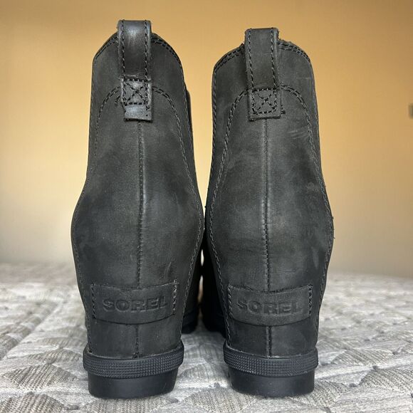 Sorel Joan Of Arctic II Hidden Wedge Heel Black Boot Women 8.5 Waterproof - Picture 11 of 16